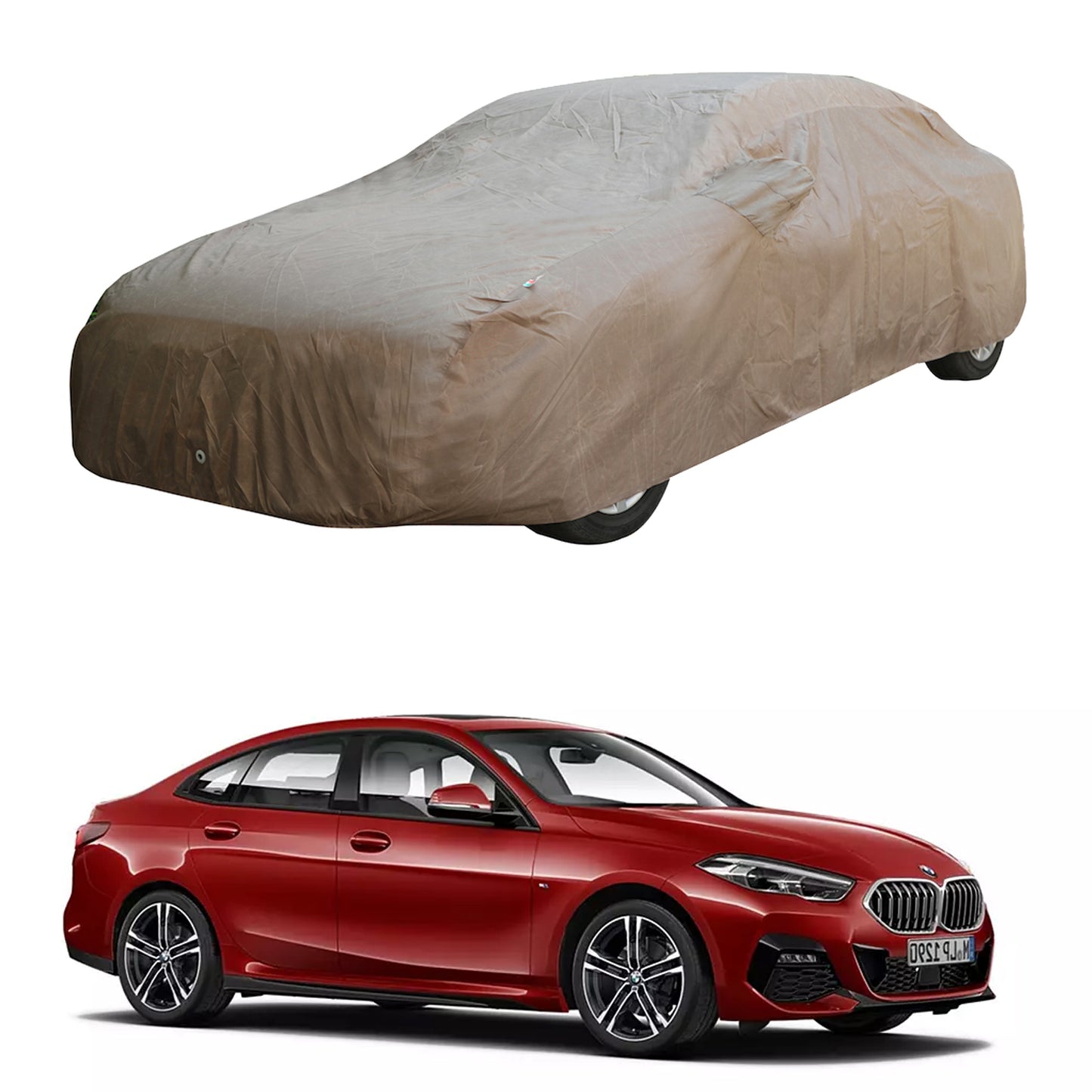 Oshotto Brown 100% Waterproof Car Body Cover with Mirror Pockets For BMW 2 Series