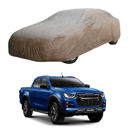 Oshotto Brown 100% Waterproof Car Body Cover with Mirror Pockets For Isuzu D-Max V-Cross