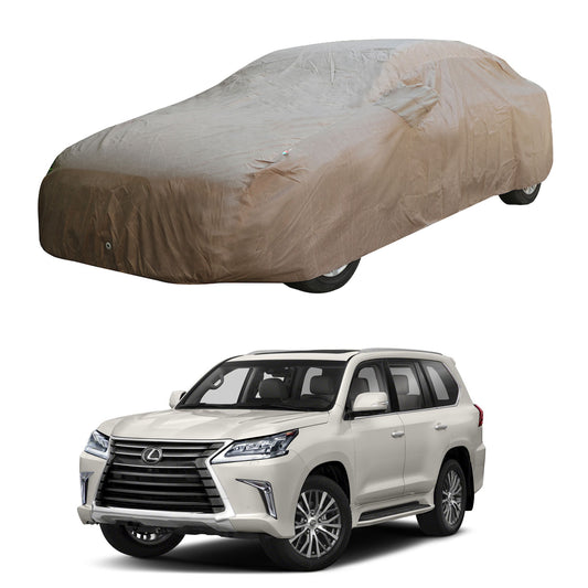 Oshotto Brown 100% Waterproof Car Body Cover with Mirror Pockets For Lexus LX 570