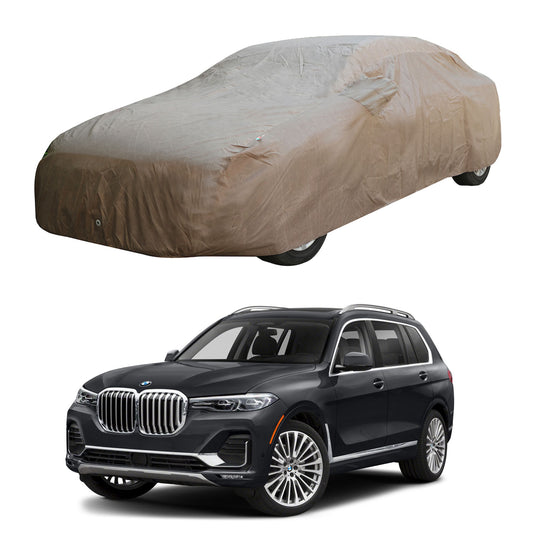 Oshotto Brown 100% Waterproof Car Body Cover with Mirror Pockets For BMW X7