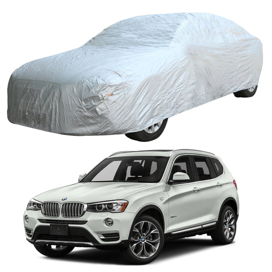 Oshotto Silvertech Car Body Cover (Without Mirror Pocket) For BMW X3 - Silver