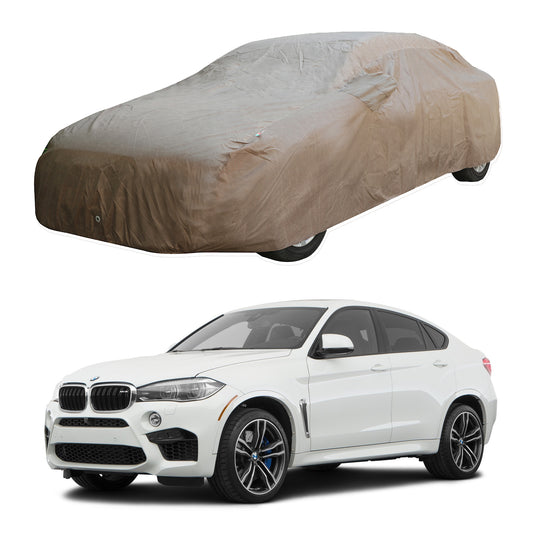 Oshotto Brown 100% Waterproof Car Body Cover with Mirror Pockets For BMW X6