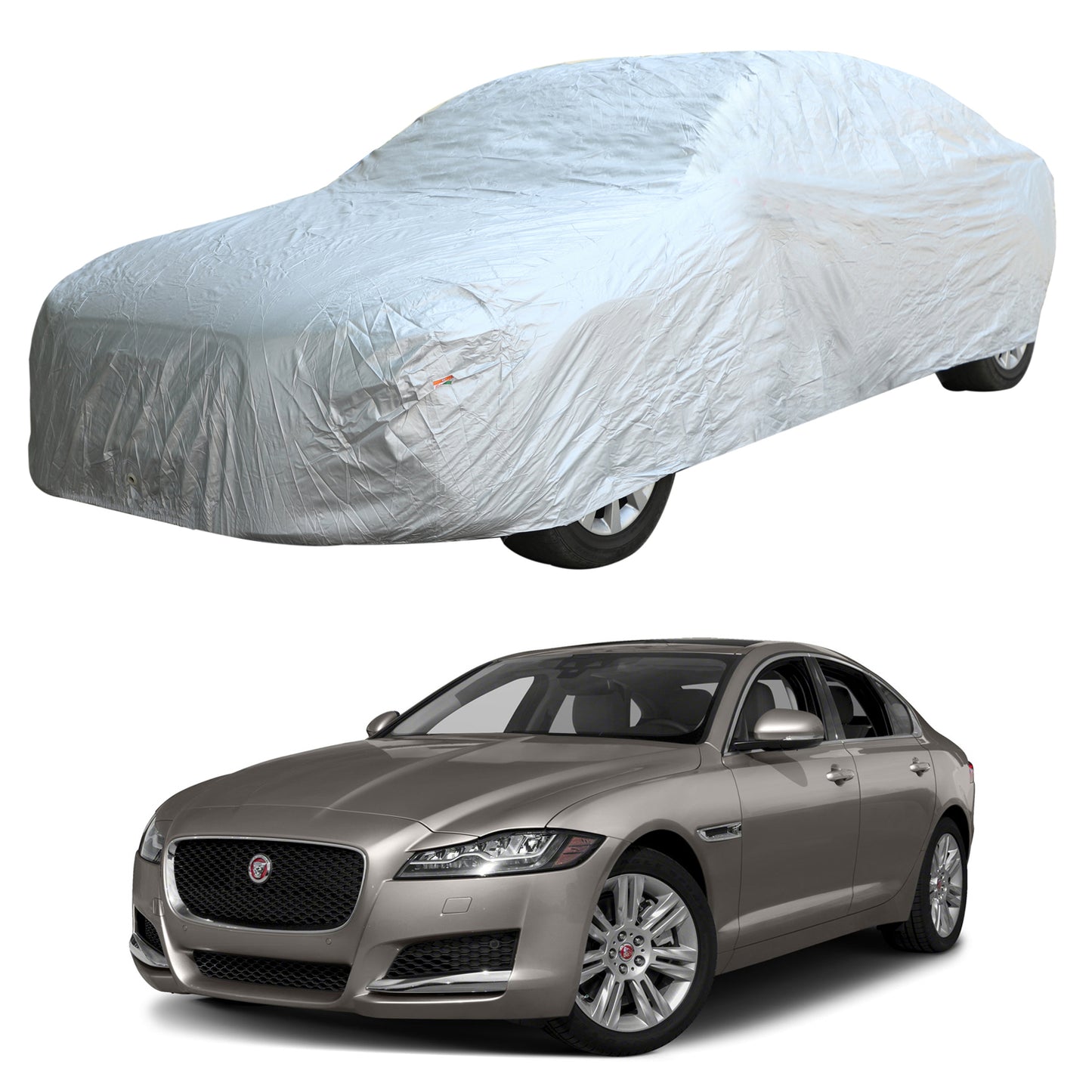 Oshotto Silvertech Car Body Cover (Without Mirror Pocket) For Jaguar XF/XS - Silver