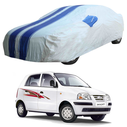 Oshotto 100% Blue dustproof and Water Resistant Car Body Cover with Mirror Pockets For Hyundai Santro Xing Old