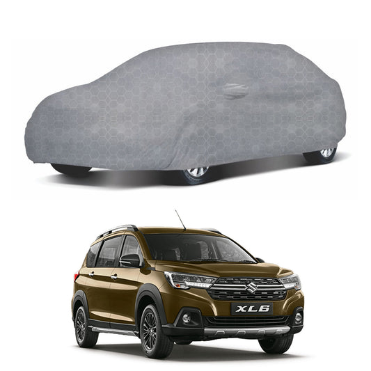 Oshotto 100% Dust Proof, Water Resistant Grey Car Body Cover with Mirror Pocket For Maruti Suzuki XL6