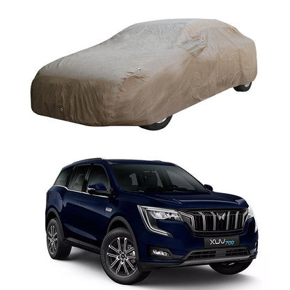 Oshotto Brown 100% Waterproof Car Body Cover with Mirror Pockets For Mahindra Xuv-700