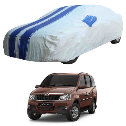 Oshotto 100% Blue dustproof and Water Resistant Car Body Cover with Mirror Pockets For Mahindra Xylo/Quanto