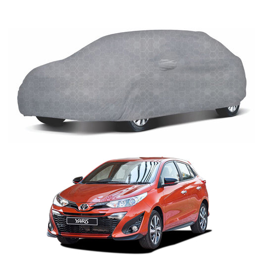 Oshotto 100% Dust Proof, Water Resistant Grey Car Body Cover with Mirror Pocket For Toyota Yaris