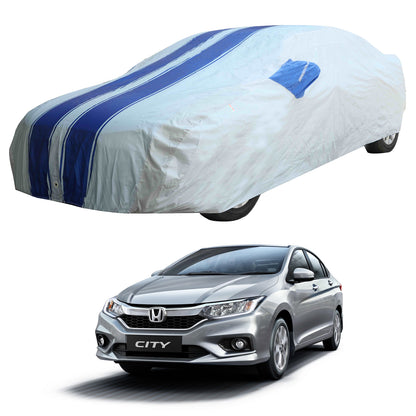 Oshotto 100% Blue dustproof and Water Resistant Car Body Cover with Mirror Pockets For Honda City Old/ZX