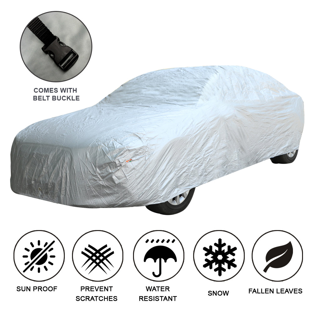 Oshotto Silvertech Car Body Cover (Without Mirror Pocket) For Hyundai Santa Fe - Silver