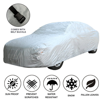 Oshotto Silvertech Car Body Cover (Without Mirror Pocket) For Toyota Land Cruiser Prado - Silver