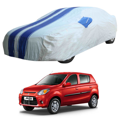 Oshotto 100% Blue dustproof and Water Resistant Car Body Cover with Mirror Pockets For Maruti Suzuki Alto 800