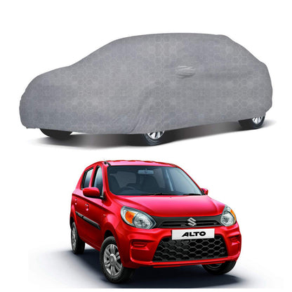 Oshotto 100% Dust Proof, Water Resistant Grey Car Body Cover with Mirror Pocket For Maruti Suzuki Alto