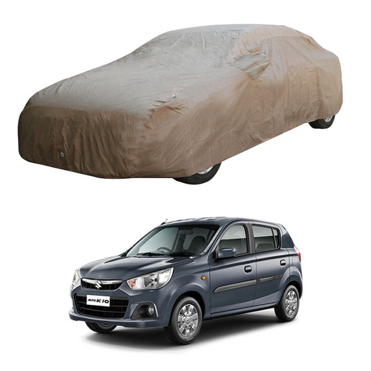 Oshotto Brown 100% Waterproof Car Body Cover with Mirror Pockets For Maruti Suzuki Alto K10