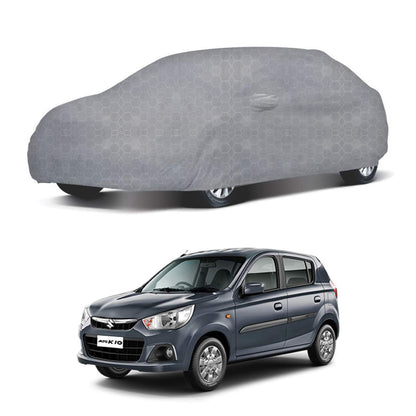 Oshotto 100% Dust Proof, Water Resistant Grey Car Body Cover with Mirror Pocket For Maruti Suzuki Alto K10