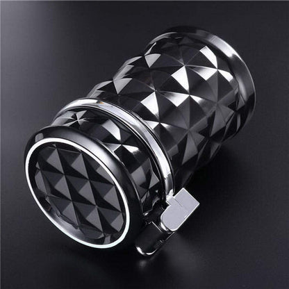 Oshotto Fire Proof Car Portable Diamond Design Ashtray for Cars|Office|Home (Black)