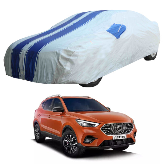 Oshotto 100% Blue dustproof and Water Resistant Car Body Cover with Mirror Pockets For MG Astor