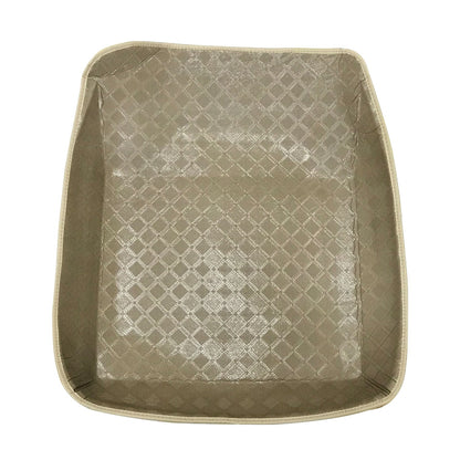 Oshotto 4D Artificial Leather Car Floor Mats For Ford Ecosports - Set of 3 (2 pcs Front & one Long Single Rear pc) - Beige