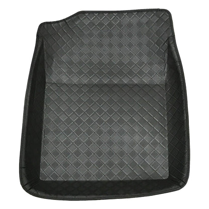 Oshotto 4D Artificial Leather Car Floor Mats For Maruti Suzuki Brezza - Set of 3 (2 pcs Front & one Long Single Rear pc) - Black