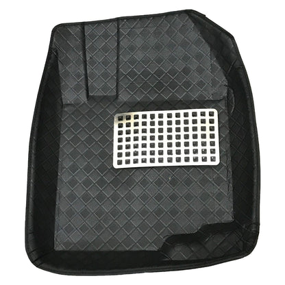 Oshotto 4D Artificial Leather Car Floor Mats For Maruti Suzuki Brezza - Set of 3 (2 pcs Front & one Long Single Rear pc) - Black