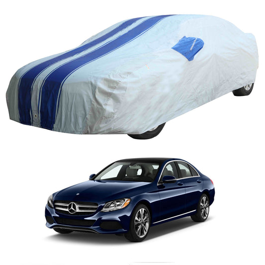 Oshotto 100% Blue dustproof and Water Resistant Car Body Cover with Mirror Pockets For Mercedes Benz C-Class 2016-2023