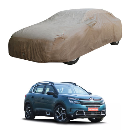 Oshotto Brown 100% Waterproof Car Body Cover with Mirror Pockets For Citroen C5 Aircross