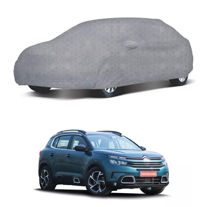 Oshotto 100% Dust Proof, Water Resistant Grey Car Body Cover with Mirror Pocket For Citroen C5 Aircross
