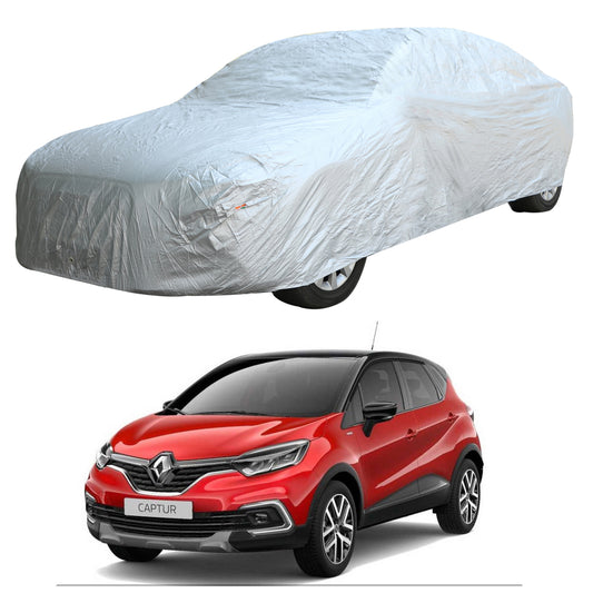 Oshotto Silvertech Car Body Cover (Without Mirror Pocket) For Renault Captur - Silver