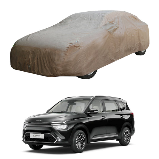 Oshotto Brown 100% Waterproof Car Body Cover with Mirror Pockets For KIA Carens