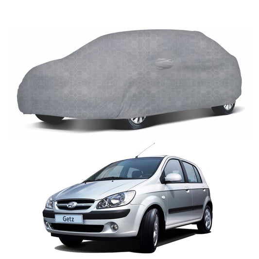 Oshotto 100% Dust Proof, Water Resistant Grey Car Body Cover with Mirror Pocket For Hyundai Getz