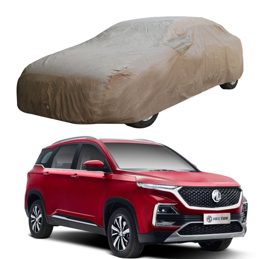 Oshotto Brown 100% Waterproof Car Body Cover with Mirror Pockets For MG Hector