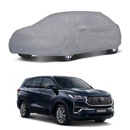 Oshotto 100% Dust Proof, Water Resistant Grey Car Body Cover with Mirror Pocket For Toyota Innova Hycross