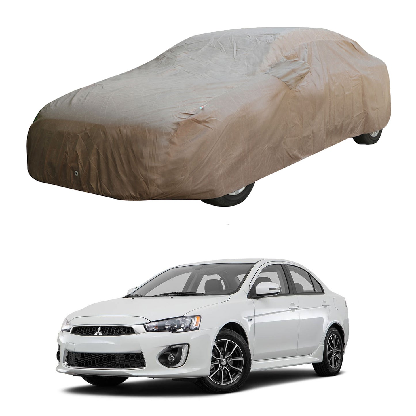 Oshotto Brown 100% Waterproof Car Body Cover with Mirror Pockets For Mitsubishi Lancer/Cedia