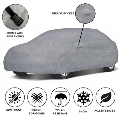 Oshotto 100% Dust Proof, Water Resistant Grey Car Body Cover with Mirror Pocket For Renault Captur