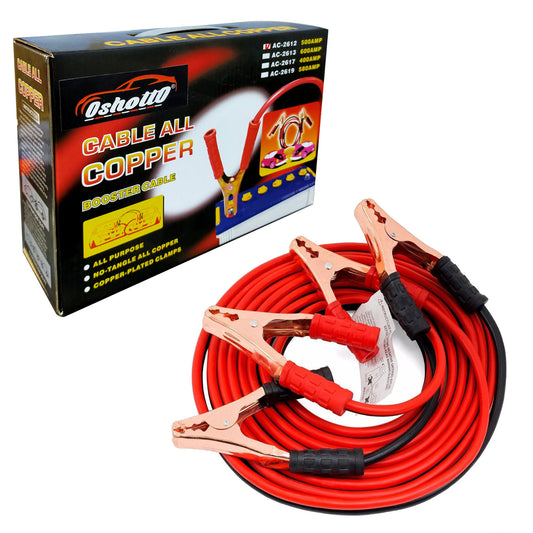 Oshotto 500 AMP Tangle Free Jumper Cable with Copper Aligator Clamps (2 Meter / 6 Feet)