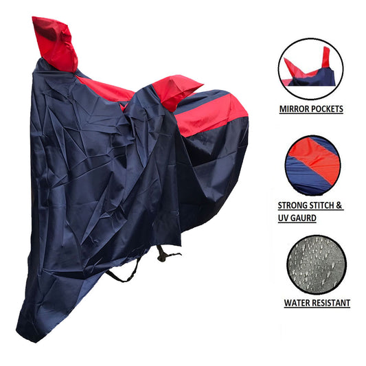 Oshotto Dust Proof Double Mirror Pocket Universal Taffeta Bike Body Cover (Red, Blue)