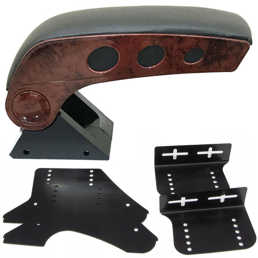 Oshotto Dual Tone (Black & Wooden Finish) Car Armrest Console Universal for All Cars