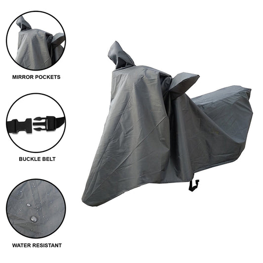 Oshotto Water and Dust Proof Double Mirror Pocket Spyro Universal for All Bike Body Cover (Grey)