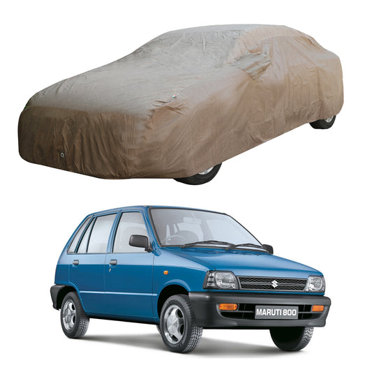 Oshotto Brown 100% Waterproof Car Body Cover with Mirror Pockets for Maruti Suzuki 800