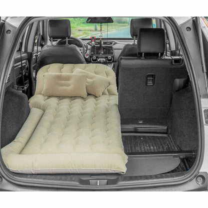 Oshotto Multifunctional Car Inflatable Bed Air Mattress SUV Car Travel Outdoor Camping mat with Two Air Pillows and Air Pump for SUV (Beige)