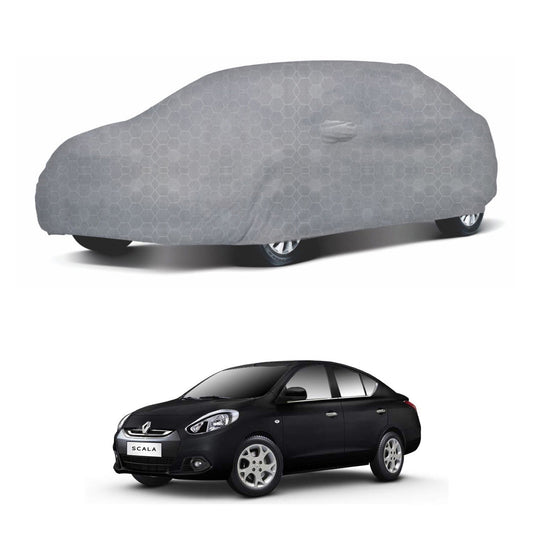 Oshotto 100% Dust Proof, Water Resistant Grey Car Body Cover with Mirror Pocket For Renault Scala/Fluence