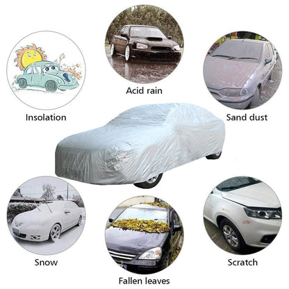 Oshotto Silvertech Car Body Cover (Without Mirror Pocket) For Toyota Urban Cruiser Hyryder 2022 Onwards - Silver