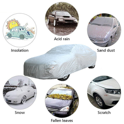 Oshotto Silvertech Car Body Cover (Without Mirror Pocket) For MG Hector Plus - Silver