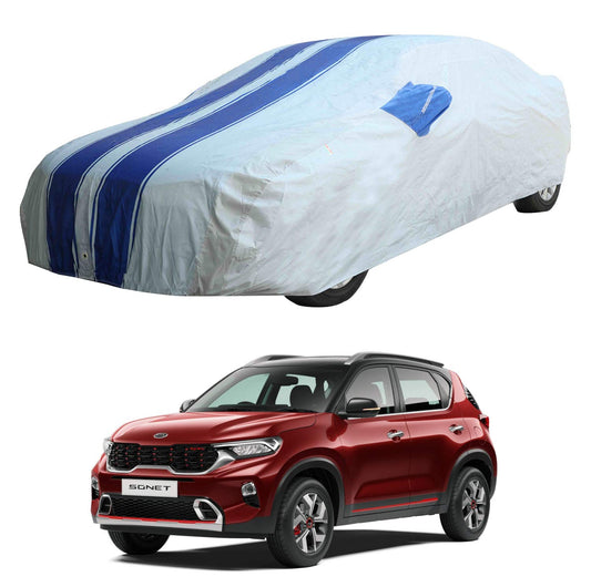 Oshotto 100% Blue dustproof and Water Resistant Car Body Cover with Mirror Pockets For KIA Sonet