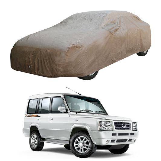 Oshotto Brown 100% Waterproof Car Body Cover with Mirror Pockets For Tata Sumo/Victa