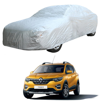 Oshotto Silvertech Car Body Cover (Without Mirror Pocket) For Renault Triber - Silver