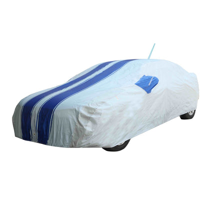 Oshotto 100% Blue dustproof and Water Resistant Car Body Cover with Mirror & Antenna Pockets For Tata Nexon ev