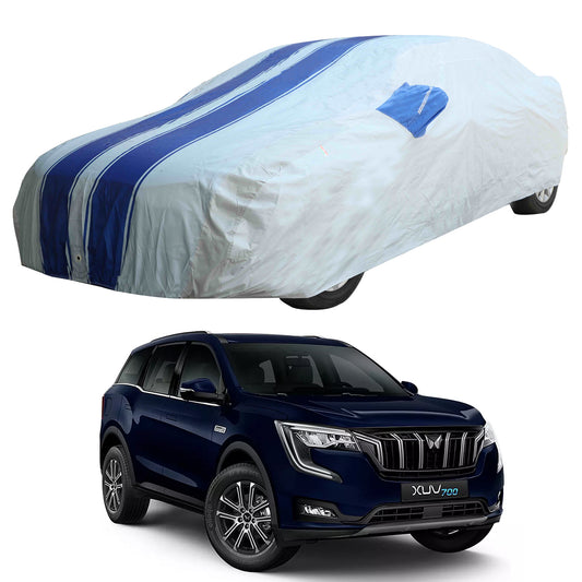 Oshotto 100% Blue dustproof and Water Resistant Car Body Cover with Mirror Pockets For Mahindra XUV-700