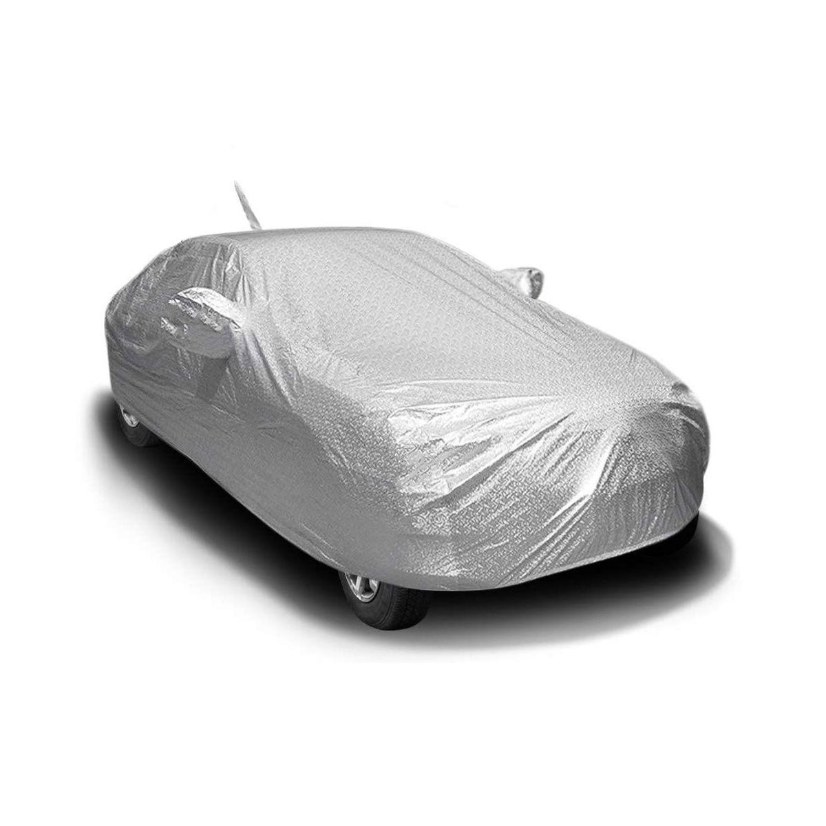 Oshotto Spyro Silver Anti Reflective, dustproof and Water Proof Car Body Cover with Mirror Pockets For Hyundai i20 Elite/Active 2014-2023 (with Antenna Pocket)