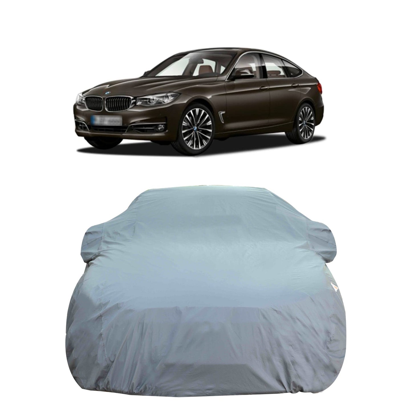 Oshotto Dark Grey 100% Anti Reflective, dustproof and Water Proof Car Body Cover with Mirror Pockets For BMW 3GT